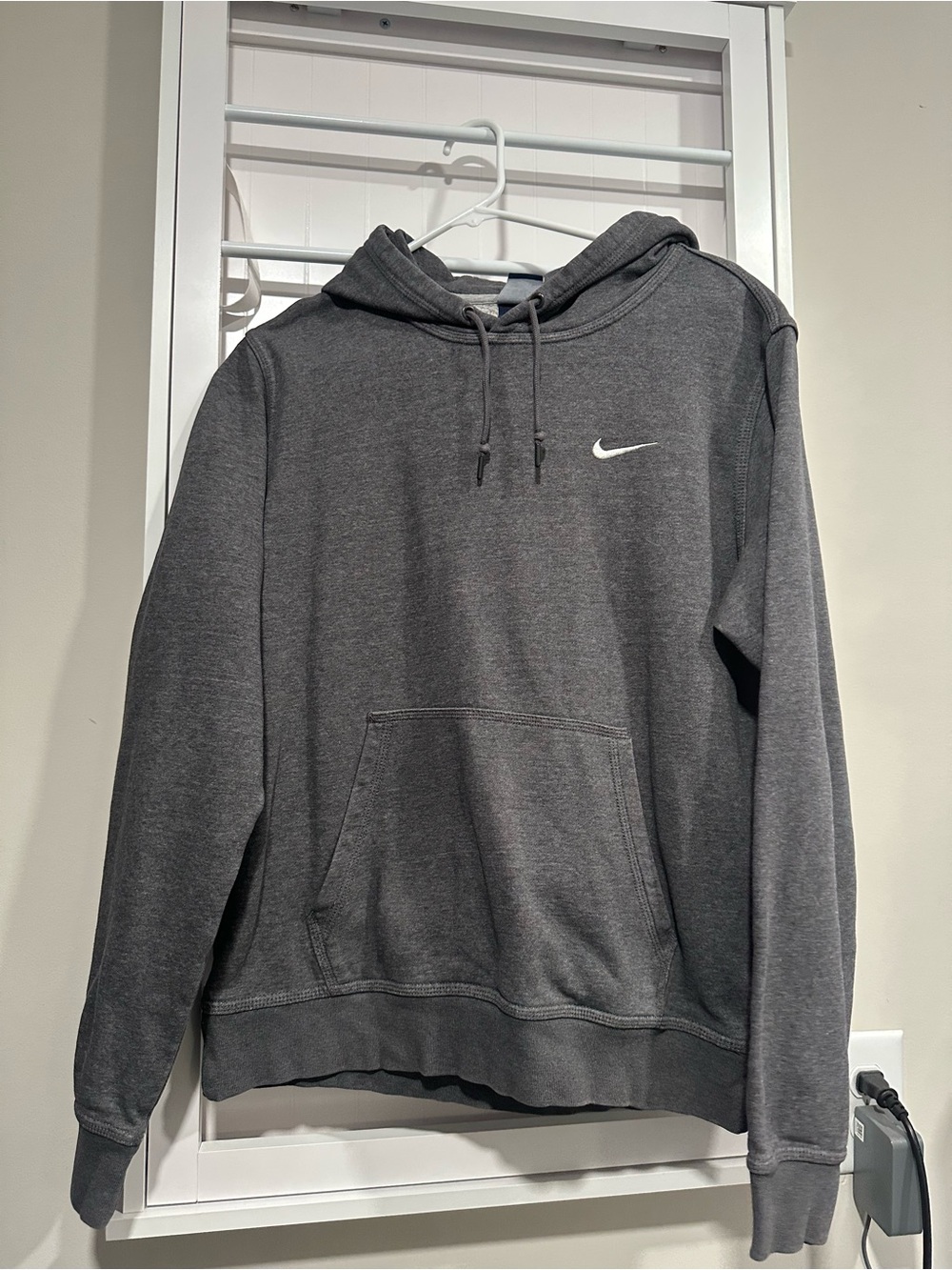 Nike Charcoal Gray Pullover Hoodie with Swoosh